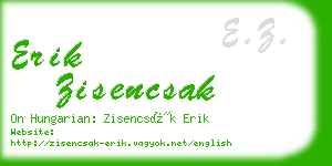 erik zisencsak business card